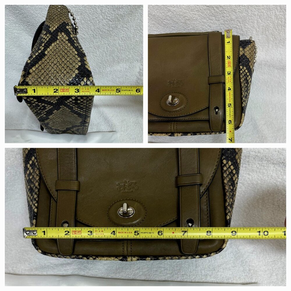 Coach Bleecker Python Mini Messenger Sv/Natural O… - image 5